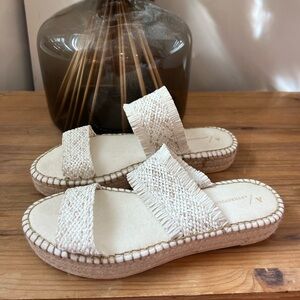 Anthropologie woven white sandals